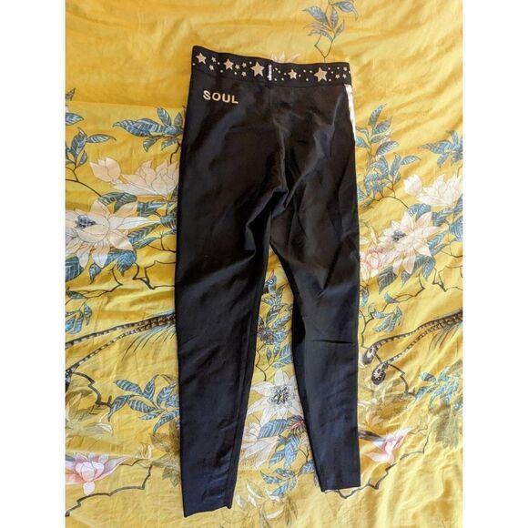 SOUL cycle x ultracor black and silver star leggings sz large excellent conditio - Picture 3 of 4